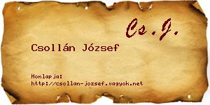 Csollán József névjegykártya